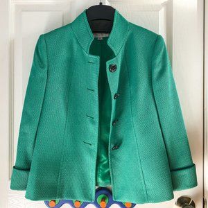 Tahari Textured Green Blazer -  Size 2P